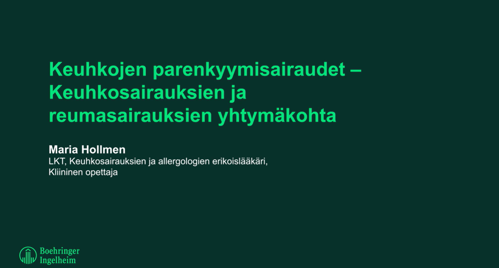 Keuhkojen parenkyymisairaudet - Maria Hollmen